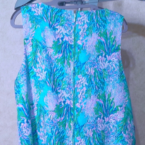 NWOT Lilly Pulitzer Vibrant Coral Reef Romper Zip Up Back Inner Lining Size 16 - Picture 5 of 13